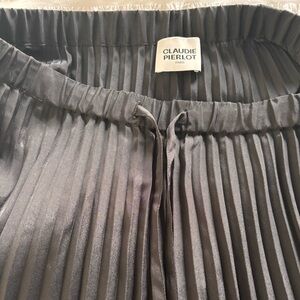 Black Pleated Claudie Pierlot Asymmetric Skirt